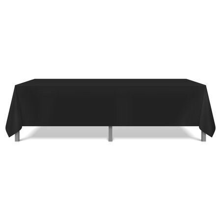 MONARCH Tablecloths 52 x 114 Black , 6PK TL-52X114-BLACK